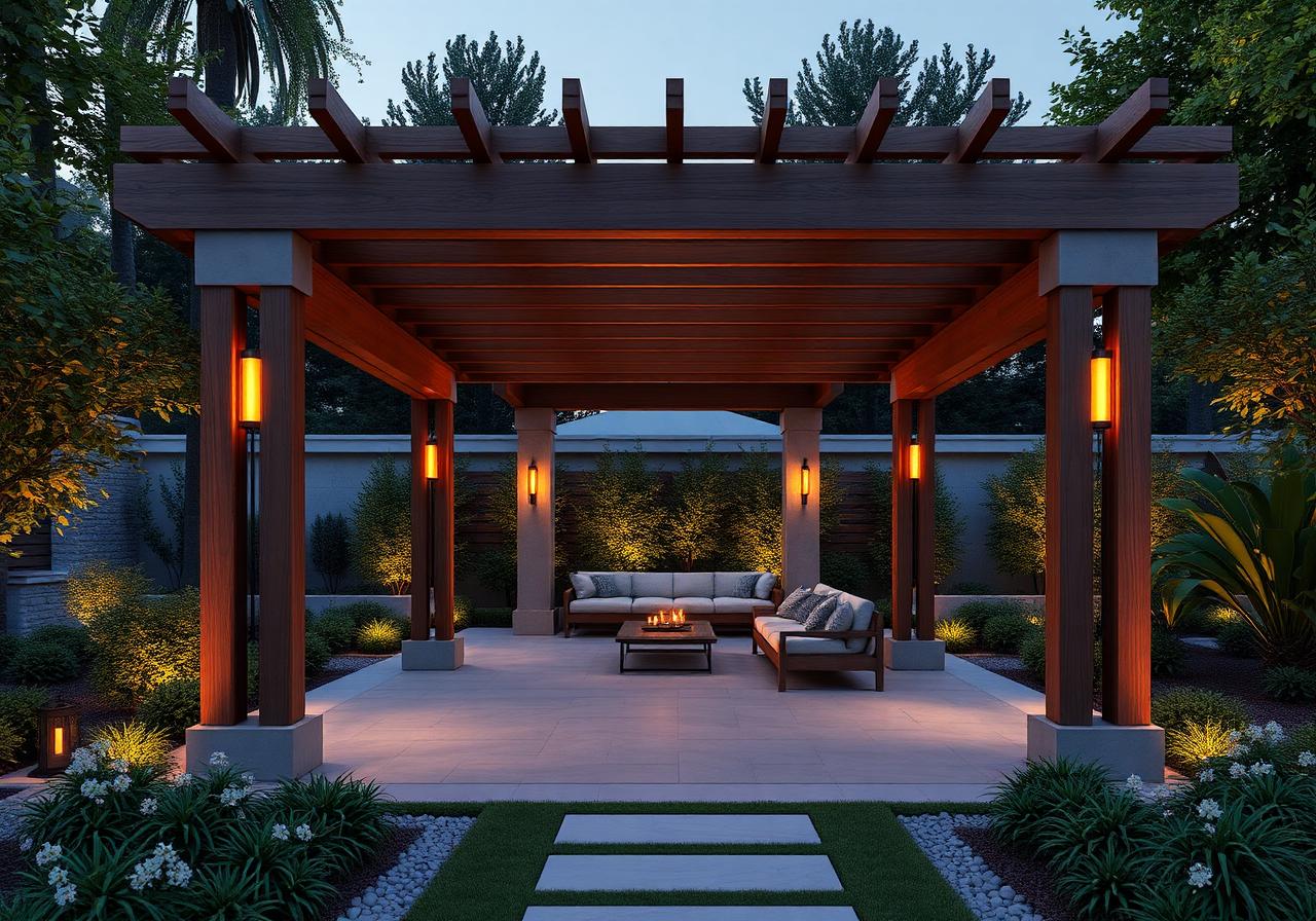 Wooden pergola